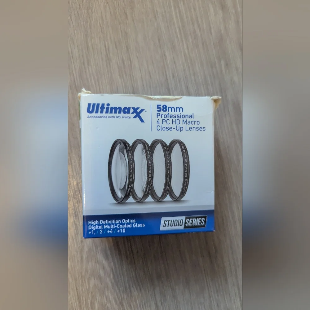 Ultimaxx 58mm Professional 4 PC HD Macro Close-Up Lenses Kit Brand New